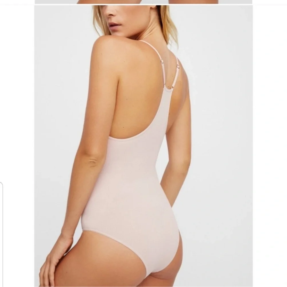 Free People Intimately Move Along Beige Ribbed Bodysuit Size XSmall/Small
